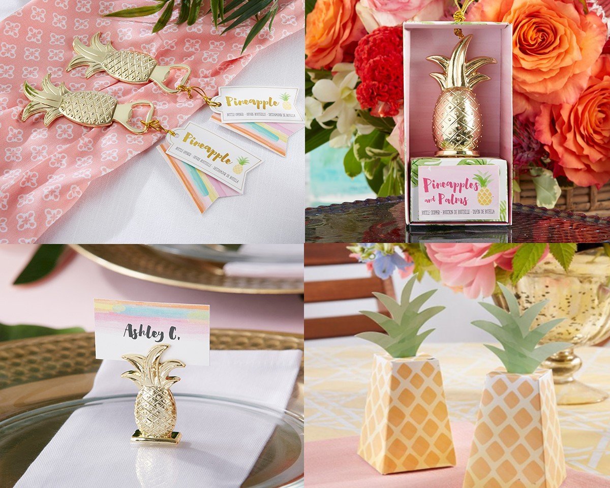 idées cadeaux invités pour mariage tropical en forme d'ananas